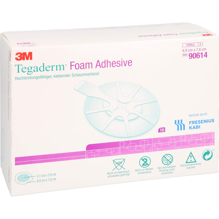 Tegaderm Foam Adhesive 6,9x7,6 cm oval 90614, 10 St VER