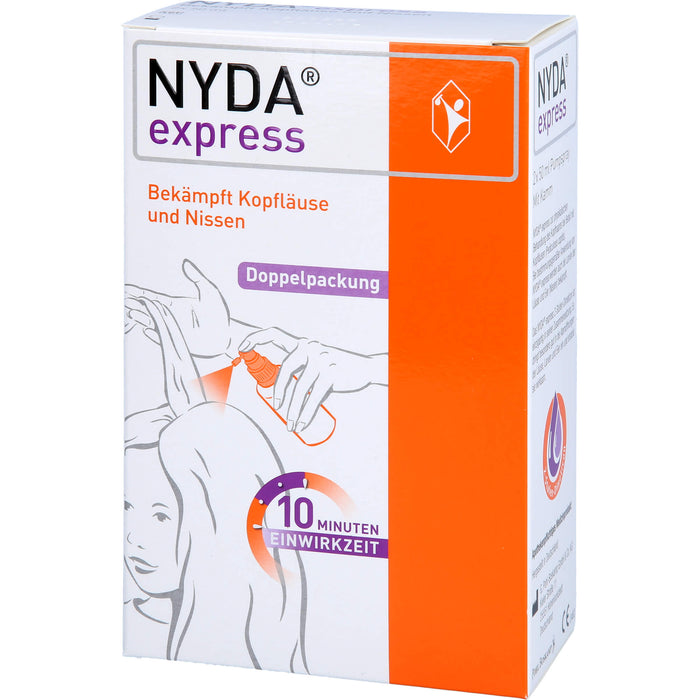 NYDA express bekämpft Kopfläuse und Nissen Pumplösung, 100 ml Lösung