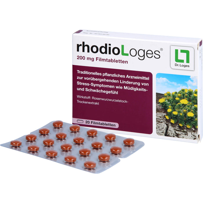 rhodioLoges 200 mg Filmtabletten zur vorübergehenden Linderung von Stress-Symptomen, 20 St. Tabletten