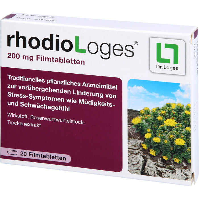 rhodioLoges 200 mg Filmtabletten zur vorübergehenden Linderung von Stress-Symptomen, 20 pcs. Tablets