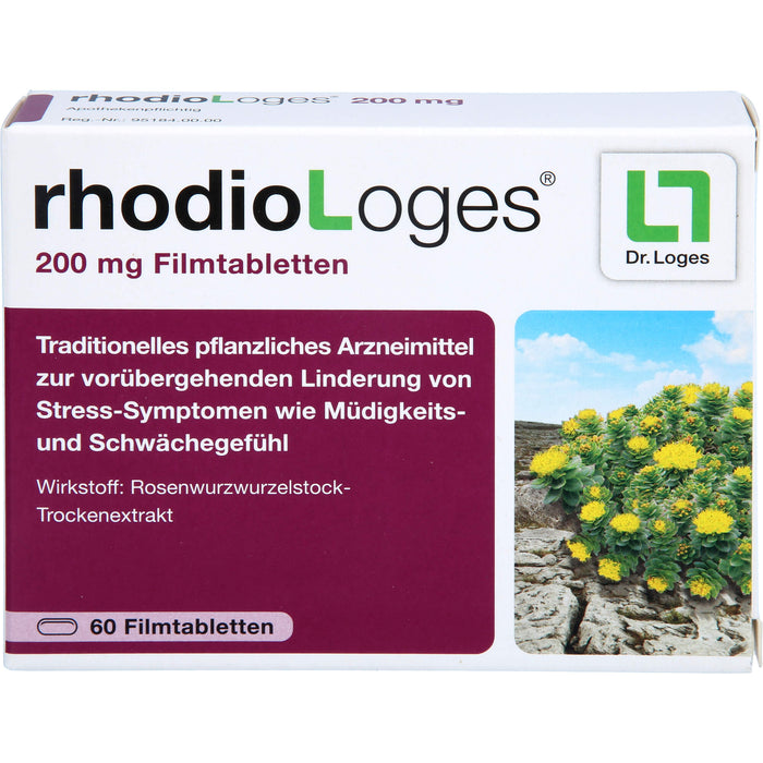 rhodioLoges 200 mg Filmtabletten zur vorübergehenden Linderung von Stress-Symptomen, 60 pc Tablettes