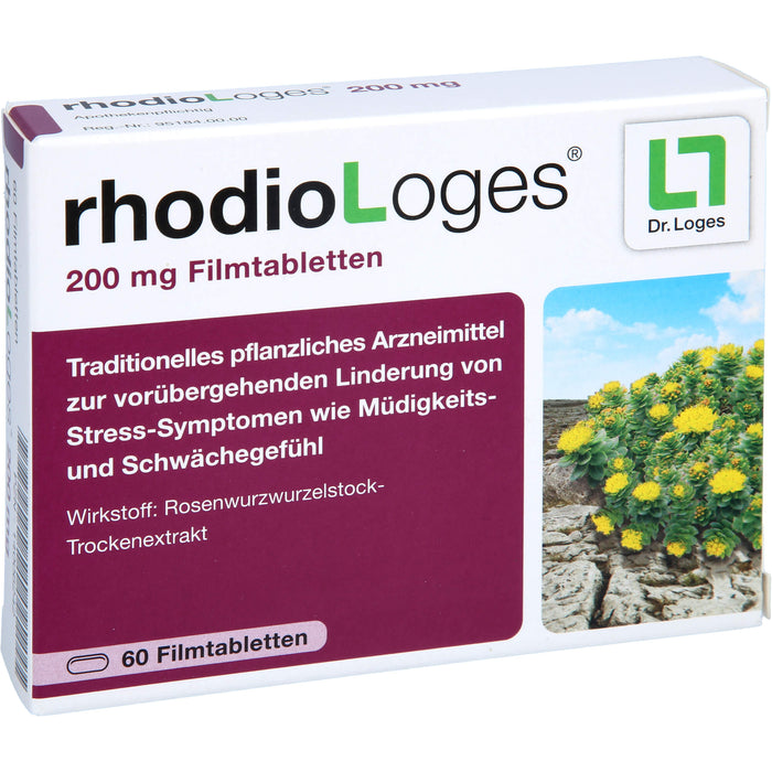 rhodioLoges 200 mg Filmtabletten zur vorübergehenden Linderung von Stress-Symptomen, 60 pcs. Tablets