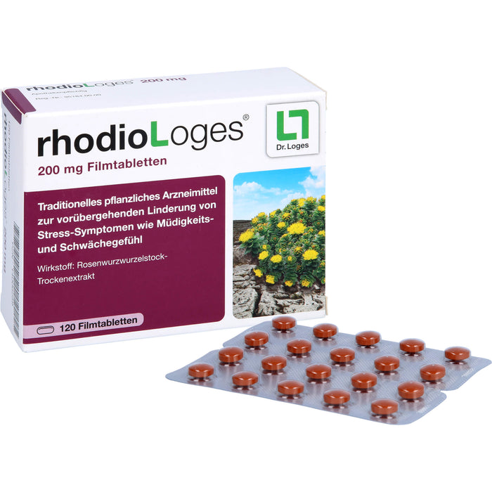 rhodioLoges 200 mg Filmtabletten zur vorübergehenden Linderung von Stress-Symptomen, 120 St. Tabletten