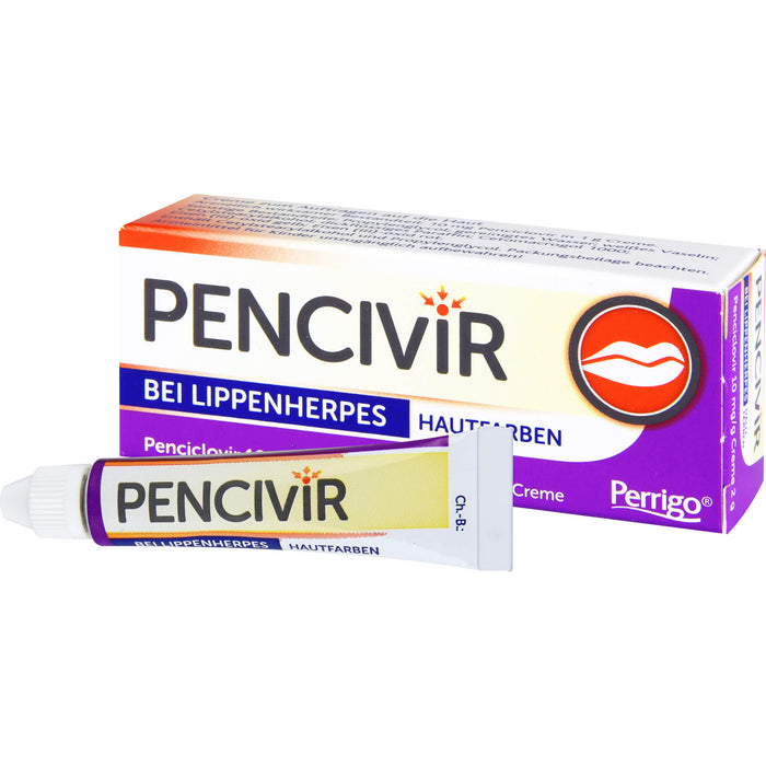 Pencivir hautfarben Creme bei Lippenherpes, 2 g Crème