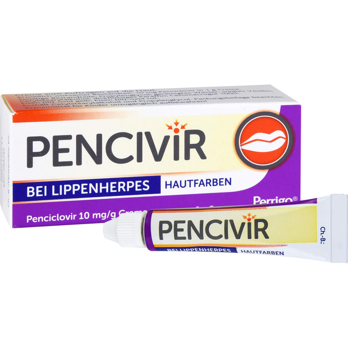 Pencivir hautfarben Creme bei Lippenherpes, 2 g Creme