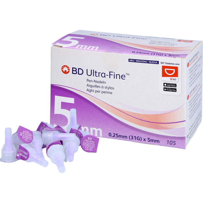 BD Ultra-Fine 5 mm 31 G Pen-Nadeln, 105 St. Kanülen