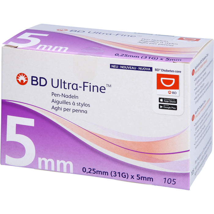 BD Ultra-Fine 5 mm 31 G Pen-Nadeln, 105 St. Kanülen