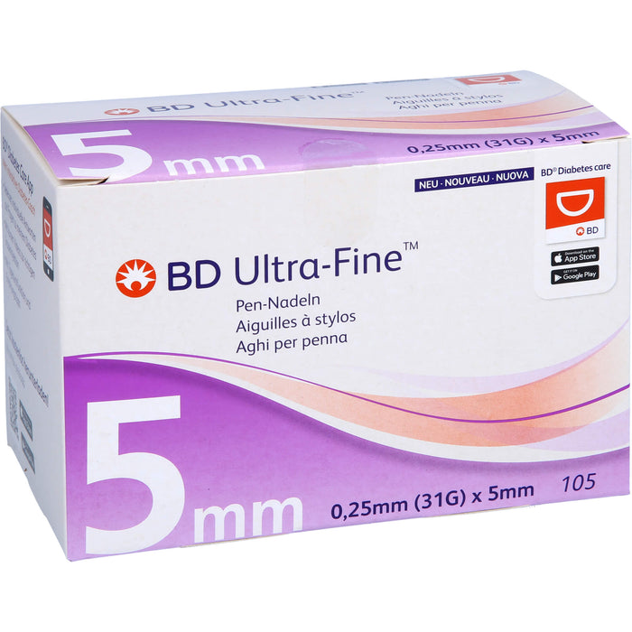 BD Ultra-Fine 5 mm 31 G Pen-Nadeln, 105 St. Kanülen