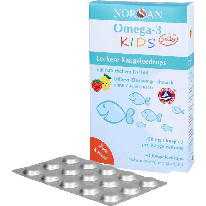 NORSAN Omega-3 Kids Jelly leckere Kaugeleedrops, 45 pcs. Tablets