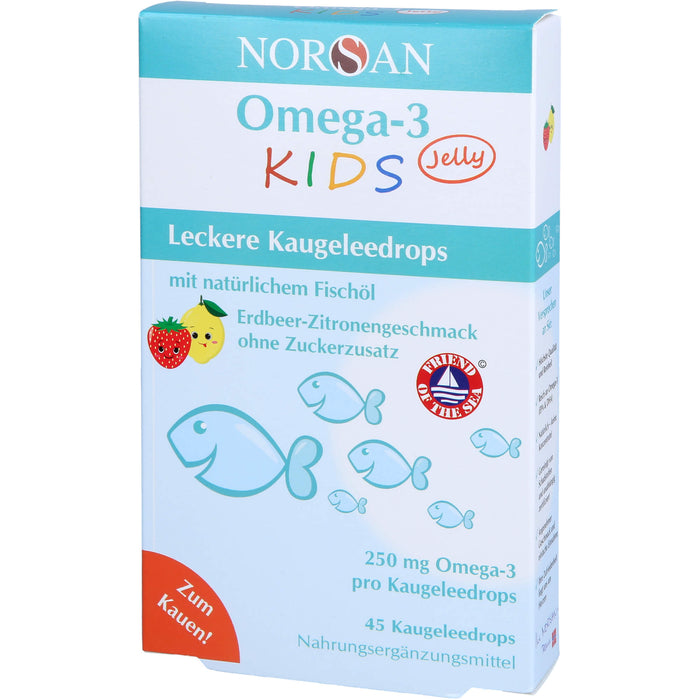 NORSAN Omega-3 Kids Jelly leckere Kaugeleedrops, 45 St. Tabletten