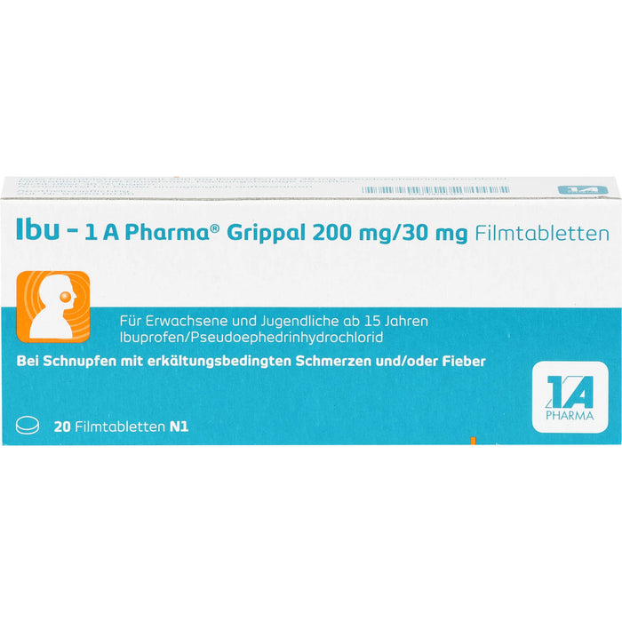 Ibu - 1 A Pharma Grippal 200 mg/30 mg Filmtabletten, 20 St. Tabletten