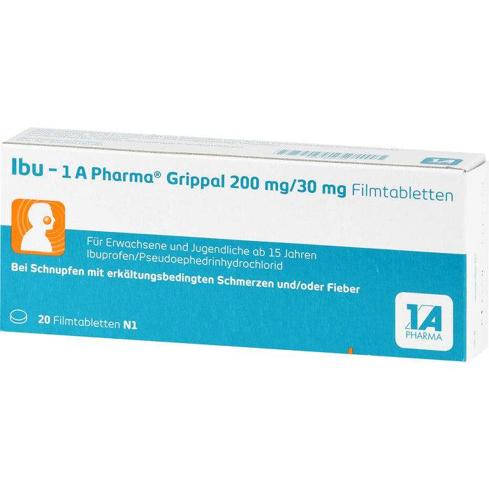 Ibu - 1 A Pharma Grippal 200 mg/30 mg Filmtabletten, 20 pcs. Tablets