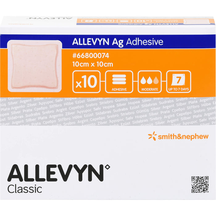 Allevyn Ag Adhesive 10x10 cm Wundverband, 10 St VER