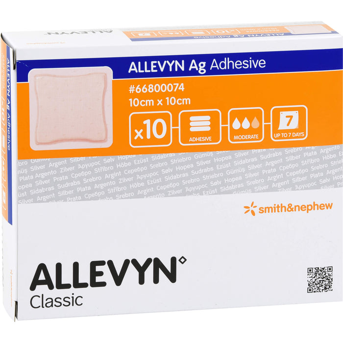 Allevyn Ag Adhesive 10x10 cm Wundverband, 10 St VER