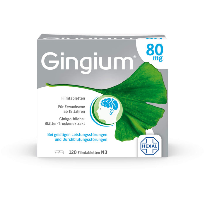 Gingium 80 mg Filmtabletten, 120 pcs. Tablets