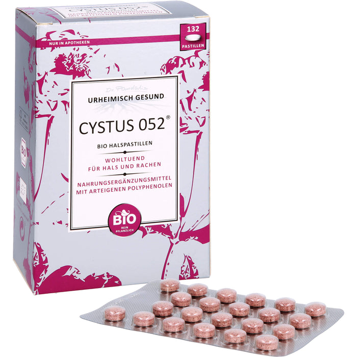 CYSTUS 052 Bio Halspastillen wohltuend für Hals und Rachen, 132 St. Pastillen