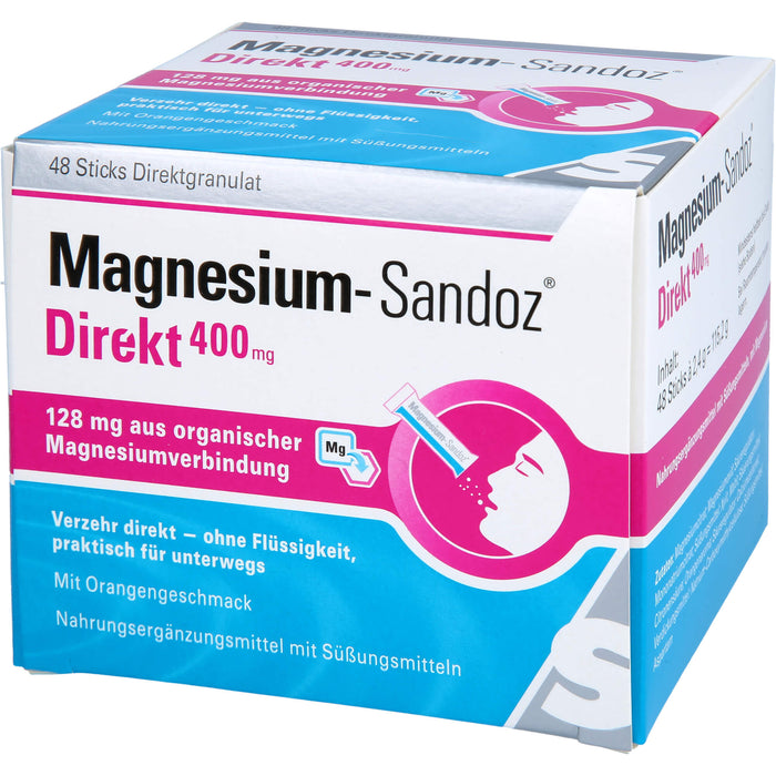 Magnesium-Sandoz direkt 400 mg Sticks Direktgranulat, 48 St. Sticks