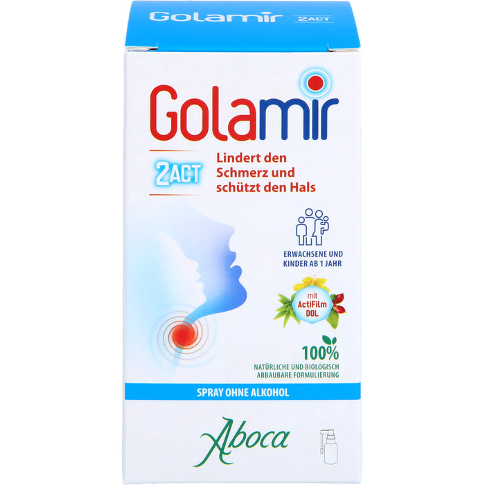 Aboca Golamir 2Act Spray ohne Alkohol lindert den Schmerz und schützt den Hals, 30 ml Solution