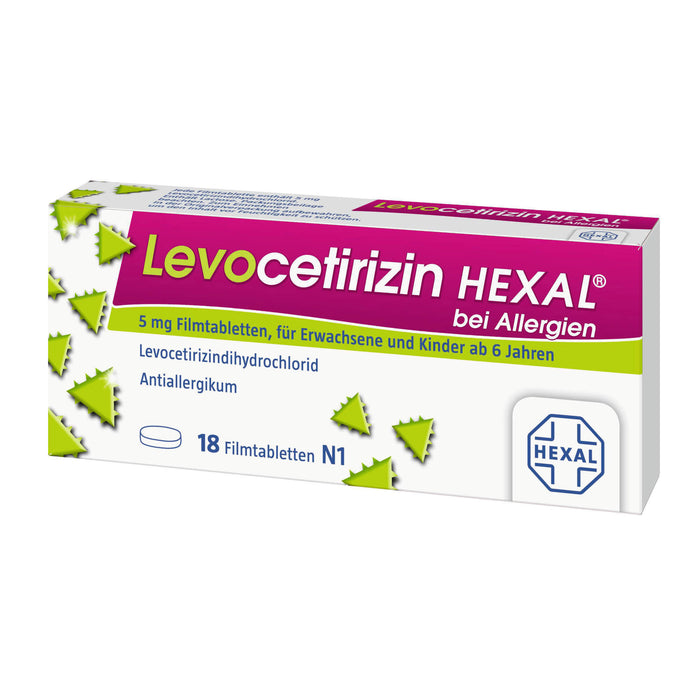 Levocetirizin HEXAL Tabletten bei Allergien, 18 pcs. Tablets