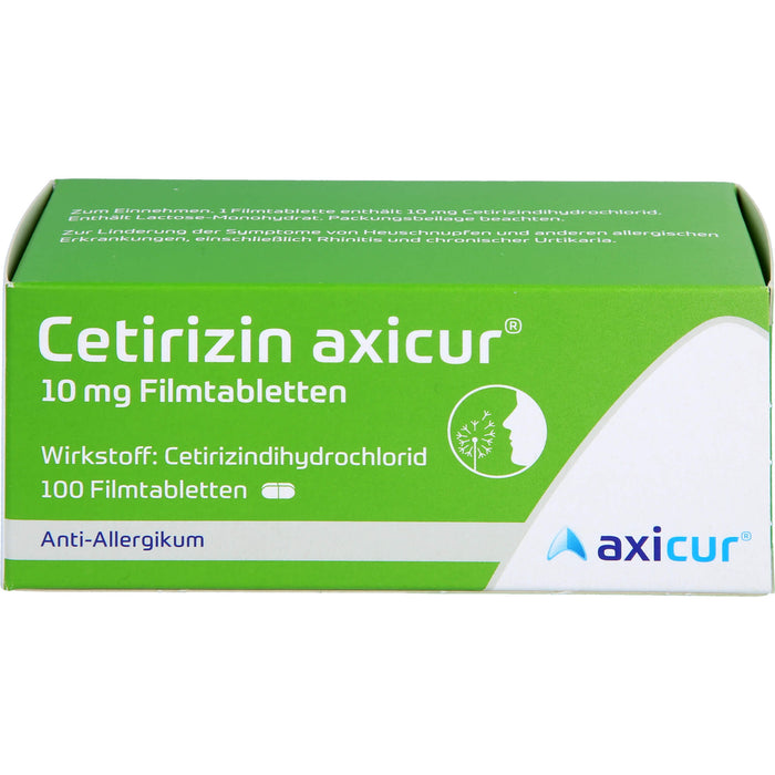 Cetirizin axicur 10 mg Filmtabletten Anti-Allergikum, 100 St. Tabletten