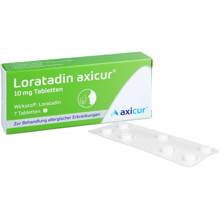 Axicur Loratadin 10 mg Tabletten bei Allergien, 7 pcs. Tablets