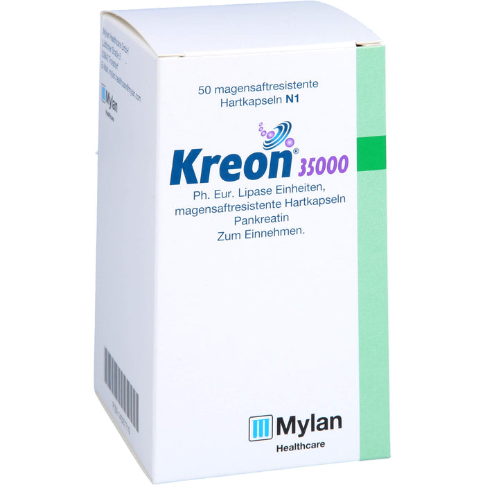 Kreon 35 000 Ph.Eur. Lipase Einheiten Hartkapseln bei exokriner Pankreasinsuffizienz, 50 pcs. Capsules