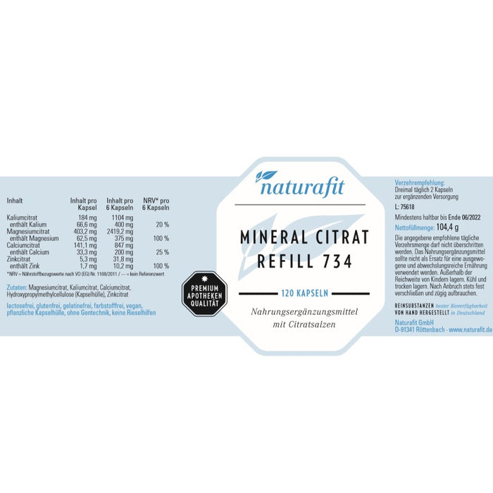 naturafit Mineral Refill 734 Kapseln, 120 St. Kapseln