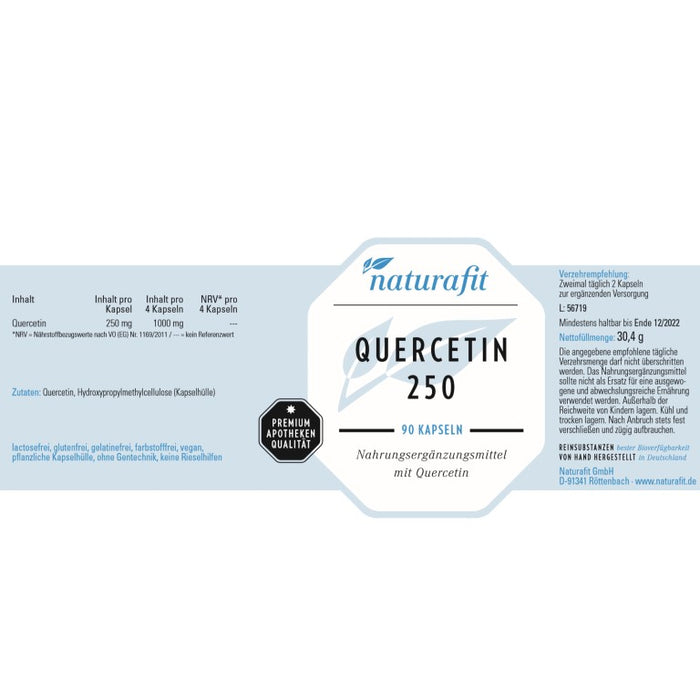 naturafit Quercentin 250 Kapseln, 90 pc Capsules