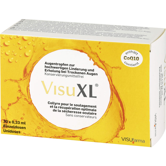 VisuXL Augentropfen ur hochwertigen Linderung und Erholung bei trockenen Augen Einzeldosis, 30 pcs. Single dose containers