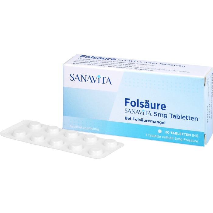 Folsäure Sanavita 5 mg Tabletten, 20 St TAB