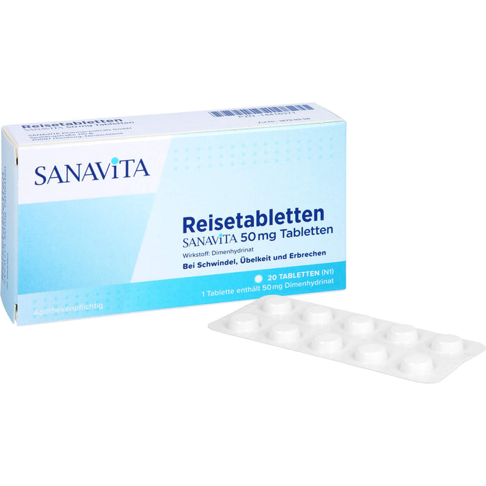 Reisetabletten Sanavita 50 mg Tabletten, 20 pc Tablettes