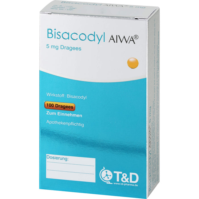 Bisacodyl AIWA 5 mg Dragees bei Verstopfungen, 100 St. Dragees