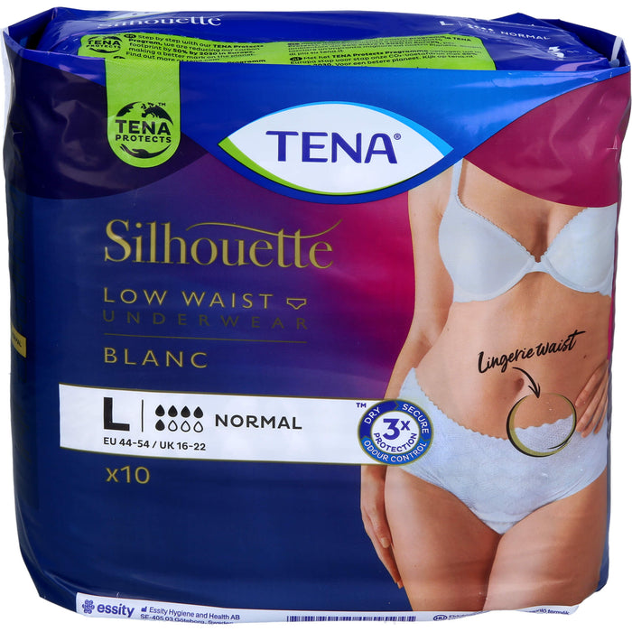 TENA Silhouette Unterwäsche hüfthoch blanc L, 10 St. Windelhosen