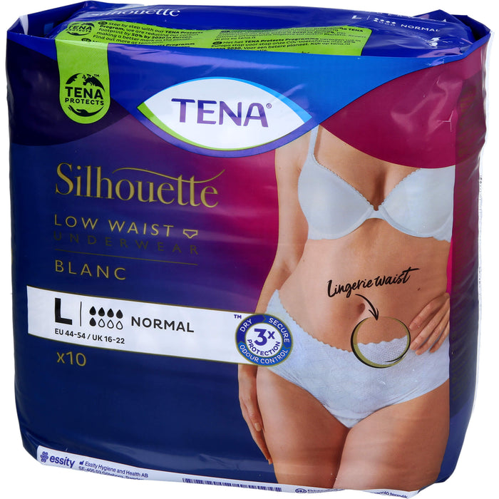 TENA Silhouette Unterwäsche hüfthoch blanc L, 10 St. Windelhosen