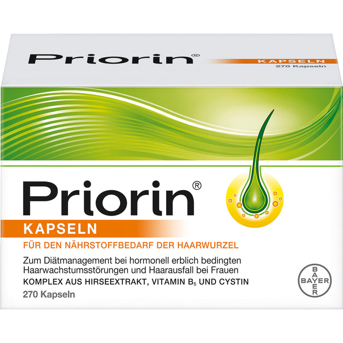 Priorin Kapseln bei hormonell erblich bedingten Haarwachstumsstörungen und Haarausfall bei Frauen, 270 pc Capsules