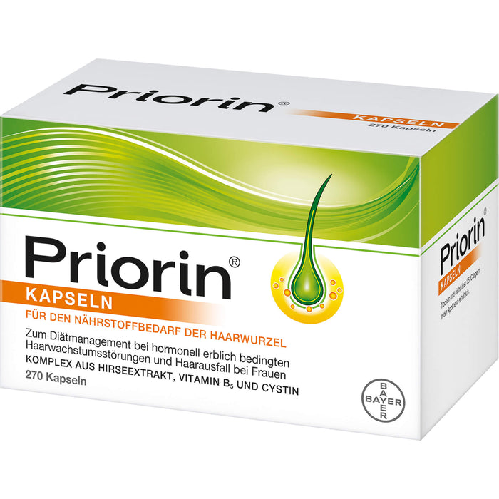 Priorin Kapseln bei hormonell erblich bedingten Haarwachstumsstörungen und Haarausfall bei Frauen, 270 pc Capsules