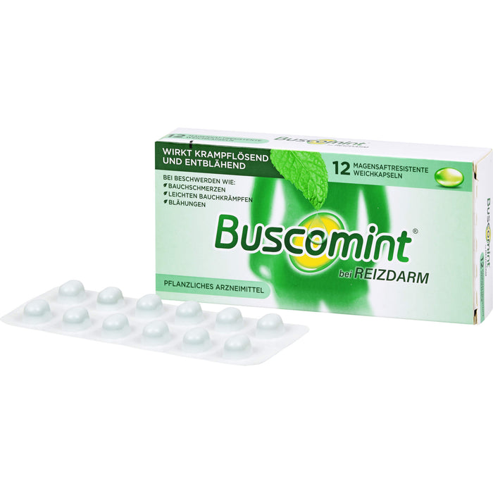 Buscomint Weichkapseln bei Reizdarm, 12 pcs. Capsules