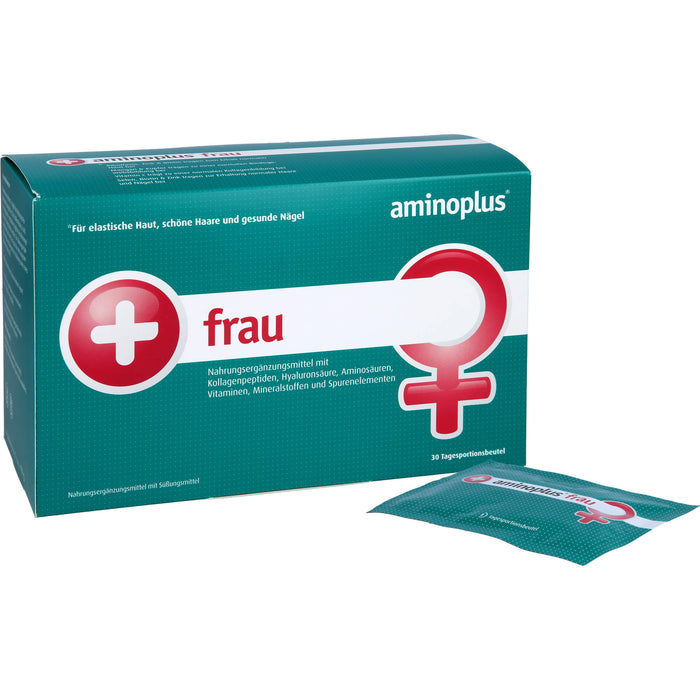 aminoplus frau Pulver für elastische Haut, schöne Haare und gesunde Nägel, 30 pc Sachets