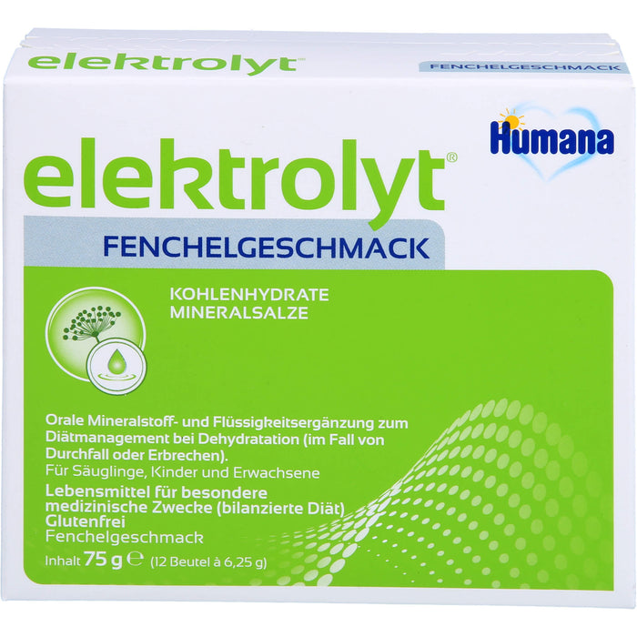 Humana elektrolyt Fenchelgeschmack Beutel, 75 g Poudre