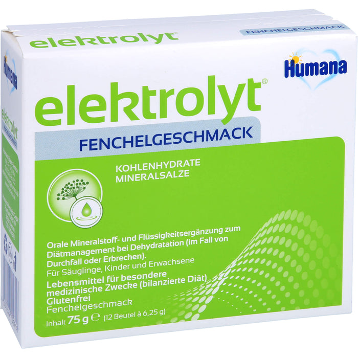 Humana elektrolyt Fenchelgeschmack Beutel, 75 g Poudre