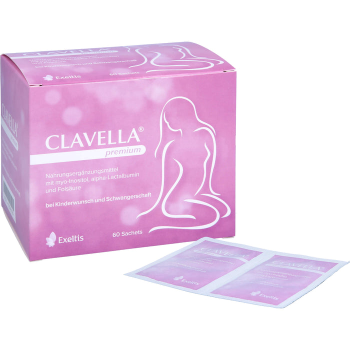 CLAVELLA premium Sachets bei Kinderwunsch und Schwangerschaft, 60 St. Beutel