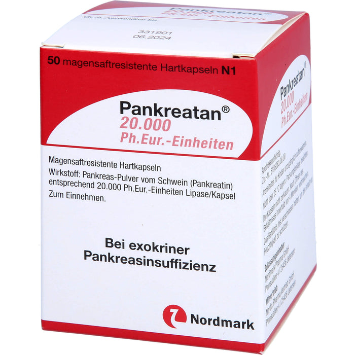 Pankreatan 20.000 Ph.Eur.-Einheiten, Magensaftresistente Hartkapseln, 50 St HKM