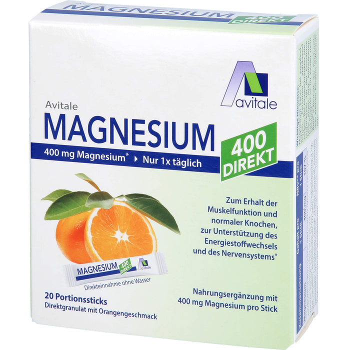 Avitale Magnesium 400 Orange Direktgranulat, 20 pc Bâtonnets