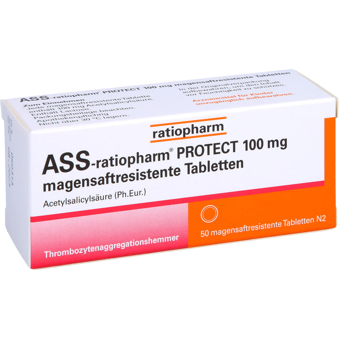 ASS-ratiopharm PROTECT 100 mg magensaftresistente Tabletten, 50 pcs. Tablets