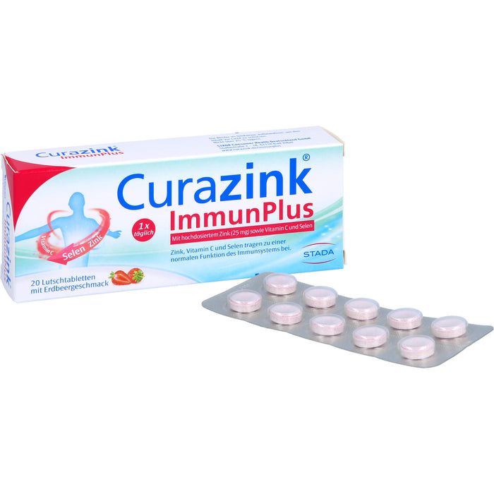 Curazink Immunplus Lutschtabletten Erdbeergeschmack, 20 pc Tablettes