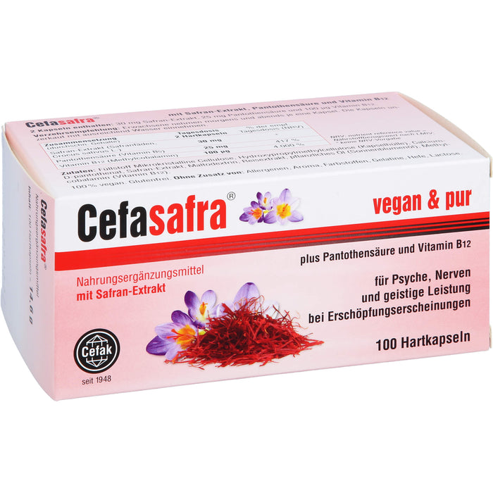 Cefasafra mit Safran-Extrakt Kapseln, 100 pcs. Capsules