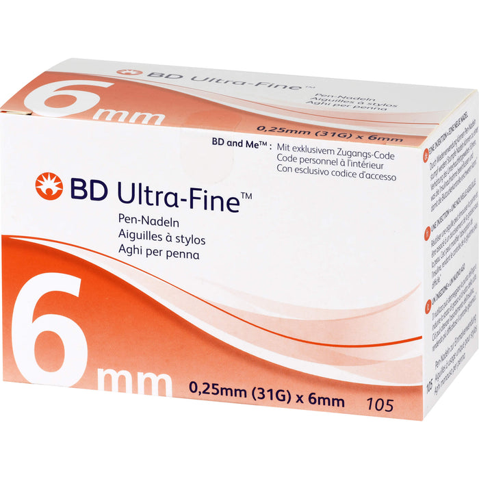 BD ULTRA-FINE Pen-Nadeln 0,25 mm (31G) x 6 mm, 105 St KAN