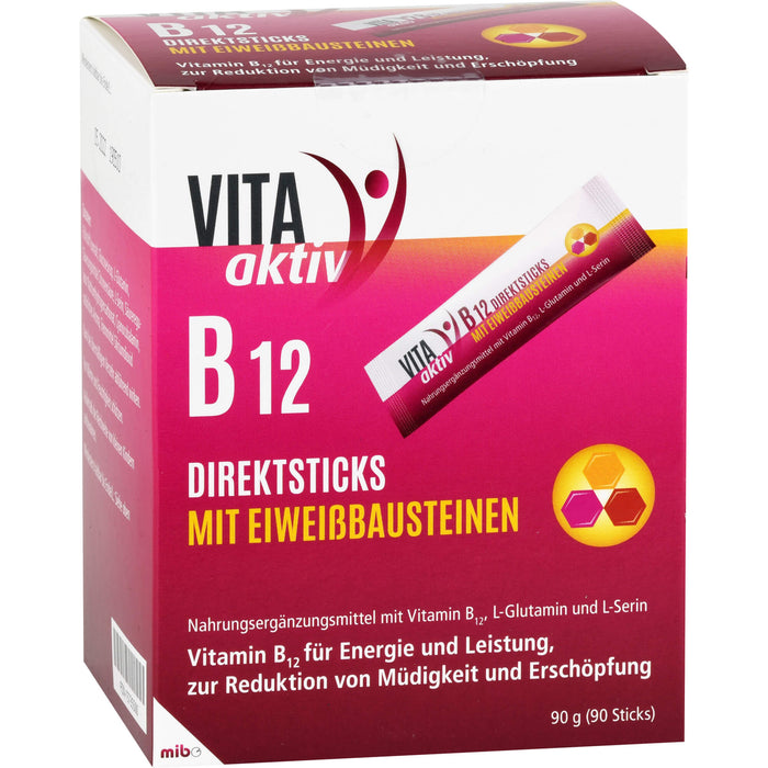 VITA aktiv B 12 Direktsticks mit Eiweißbausteinen, 90 St BEU