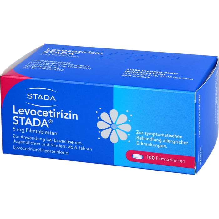 Levocetirizin STADA 5 mg Filmtabletten bei Allergien, 100 pc Tablettes