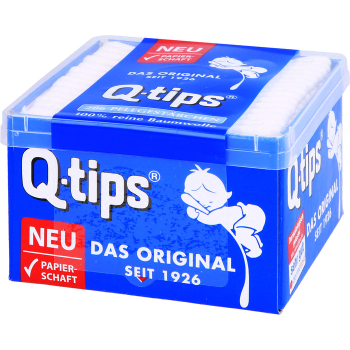 Q-tips Wattestäbchen Papierschaft, 206 St. Wattestäbchen